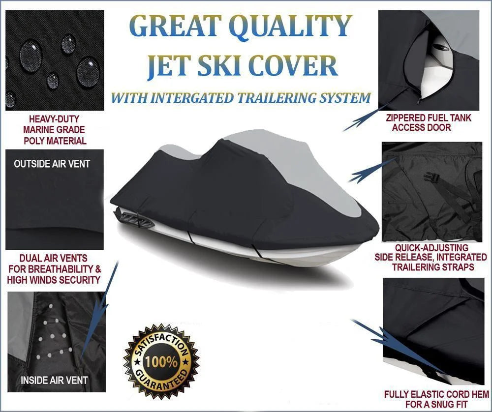 Black/Grey Jet Ski Watercraft Cover E616