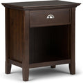 Rustic Natural Aged Brown Solid Wood Night Stand with Storage, 1 Drawer and 1 Shelf U277