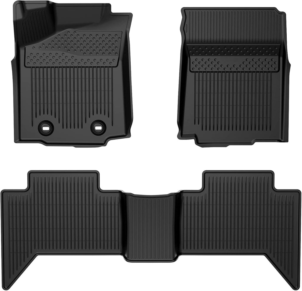 Black All-Weather Heavy Duty TPE Rubber Floor Mats Liners J450