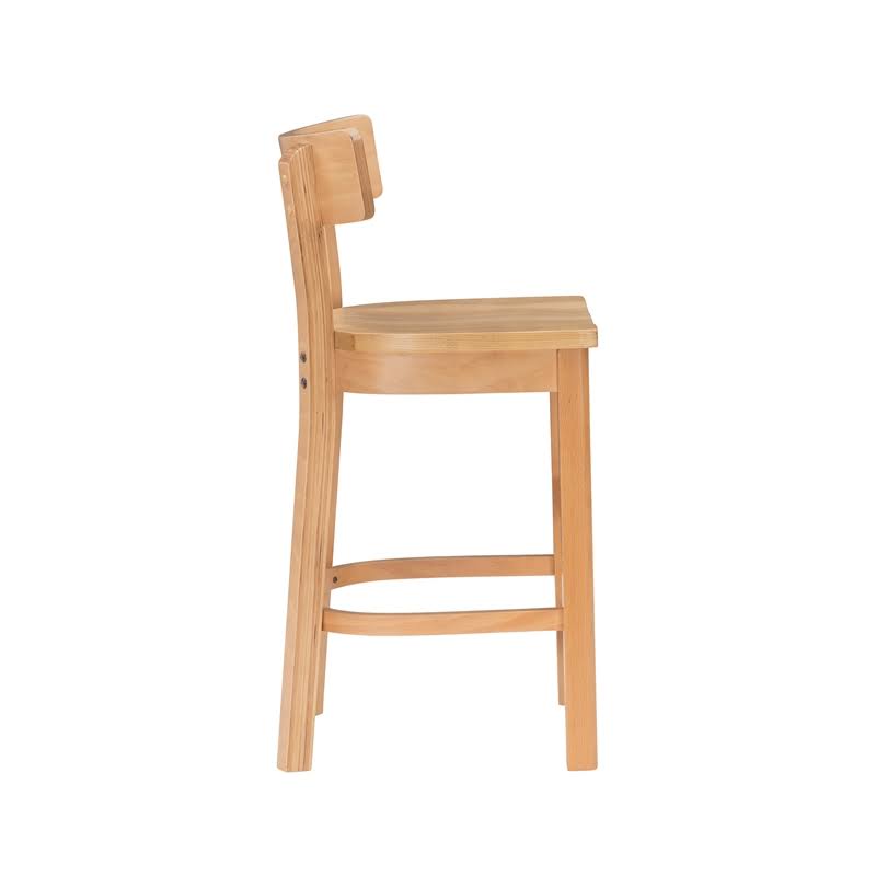 Solid Wood Set of Two Counter Stools in Natural E38979