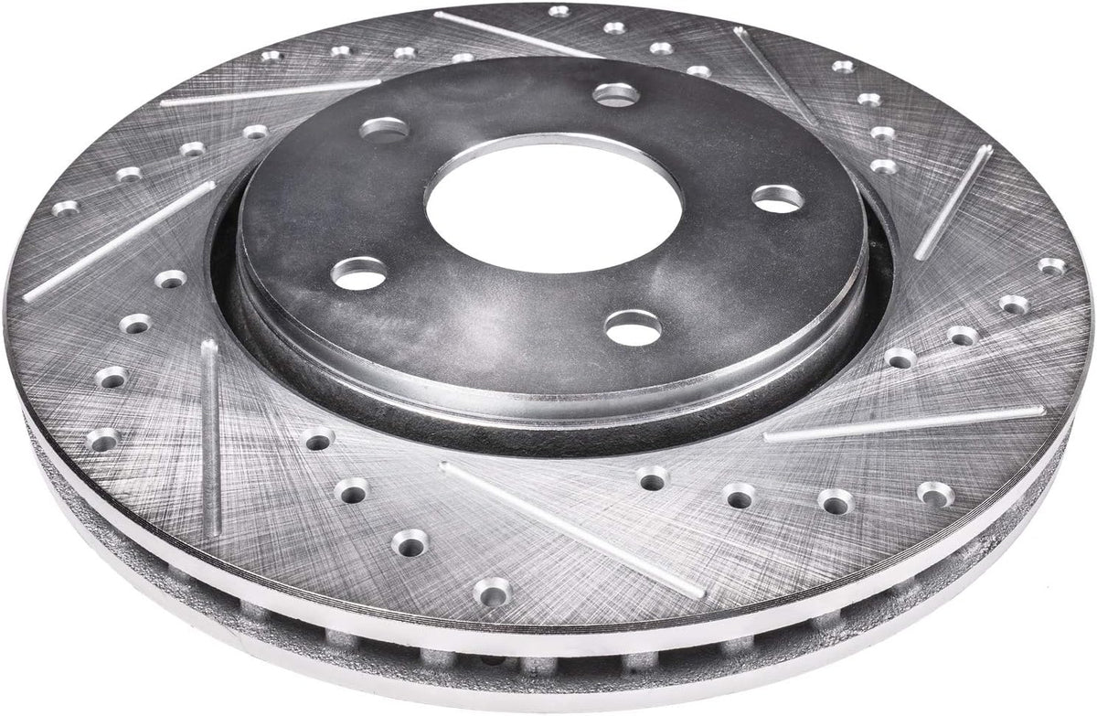 Front Drilled and Slotted Brake Rotors 2pc Set A322