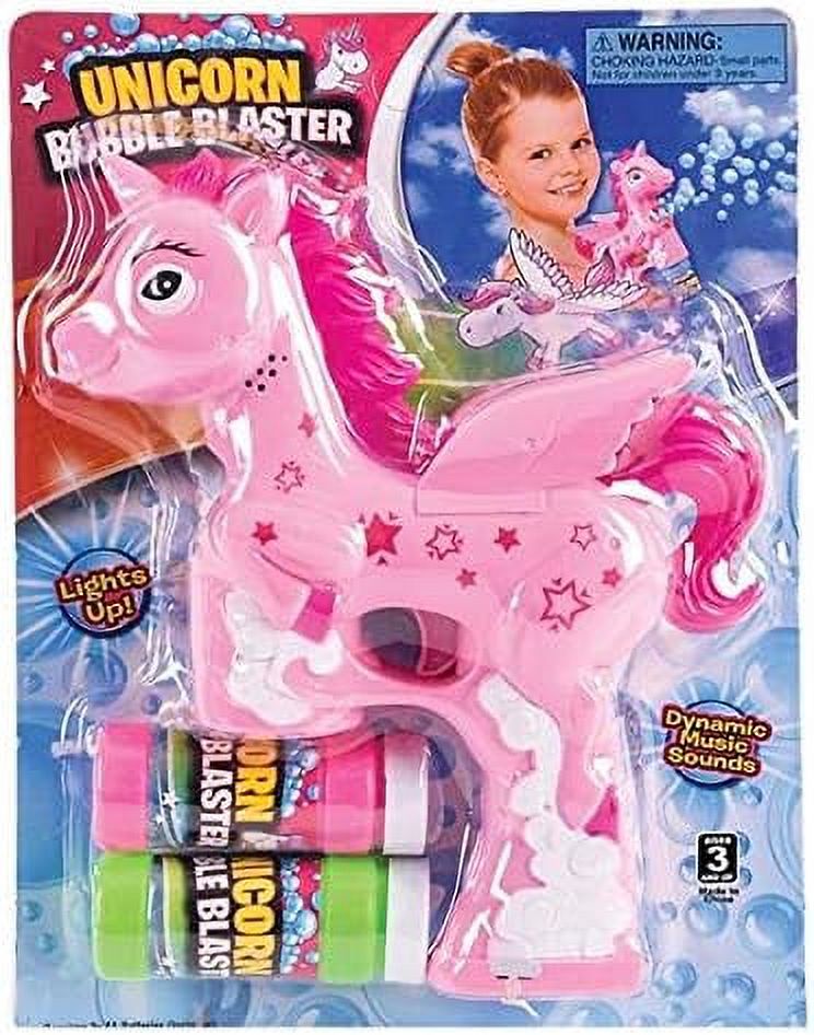Light and Sound Unicorn Bubble Blasters (3pc Set) Bubble and Water Guns B627037