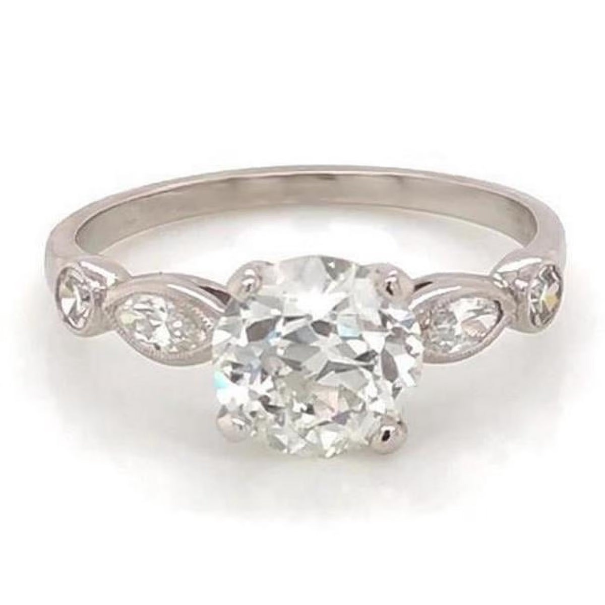 2.25 CT Round & Marquise Cut Engagement Ring P2583