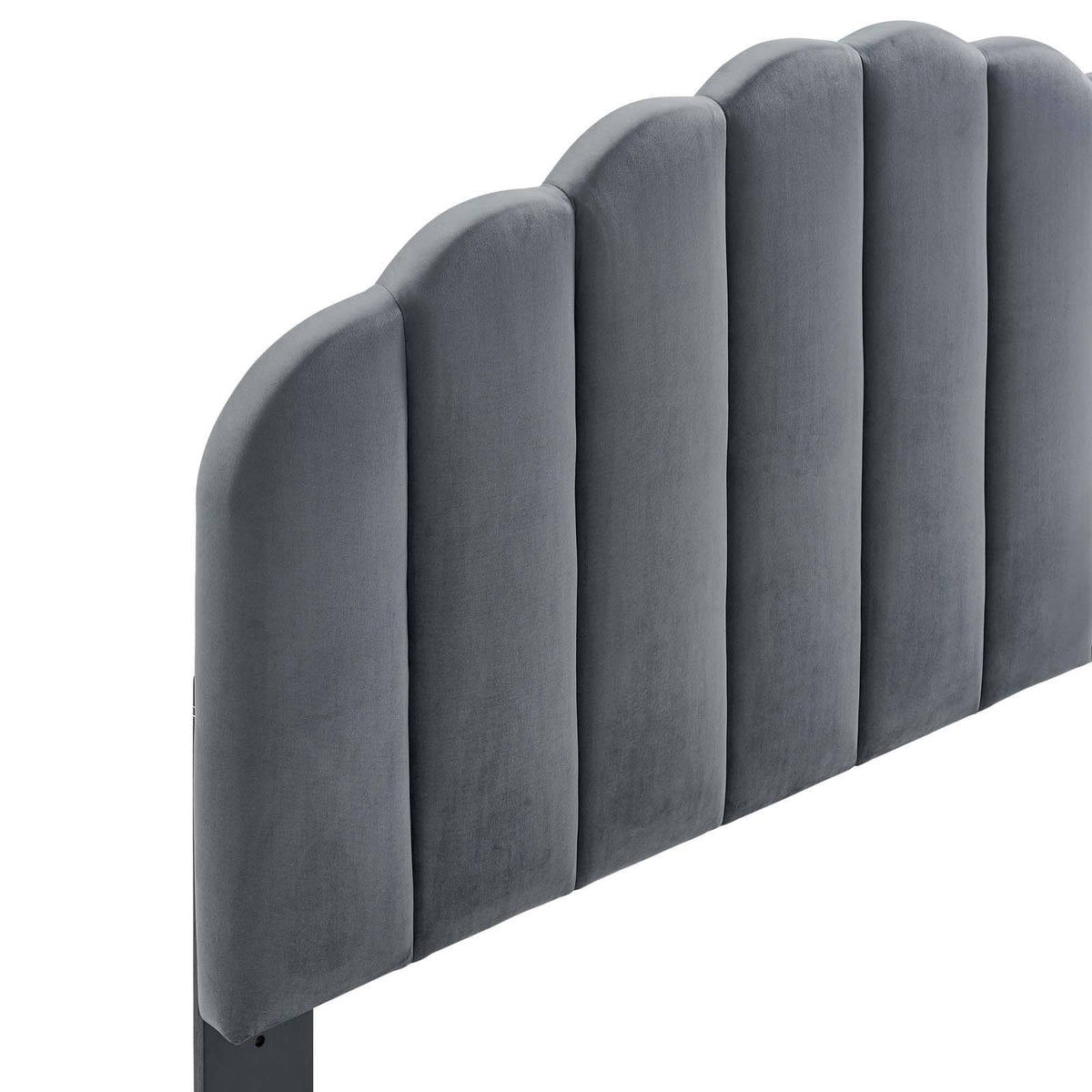 White Velvet King/California King Headboard S218949