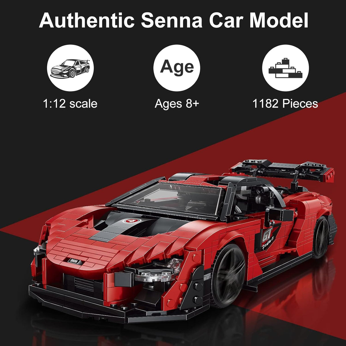 1:12 Scale Building Toys Car Building Kits (1182 Pieces) Pack of 2 K7087