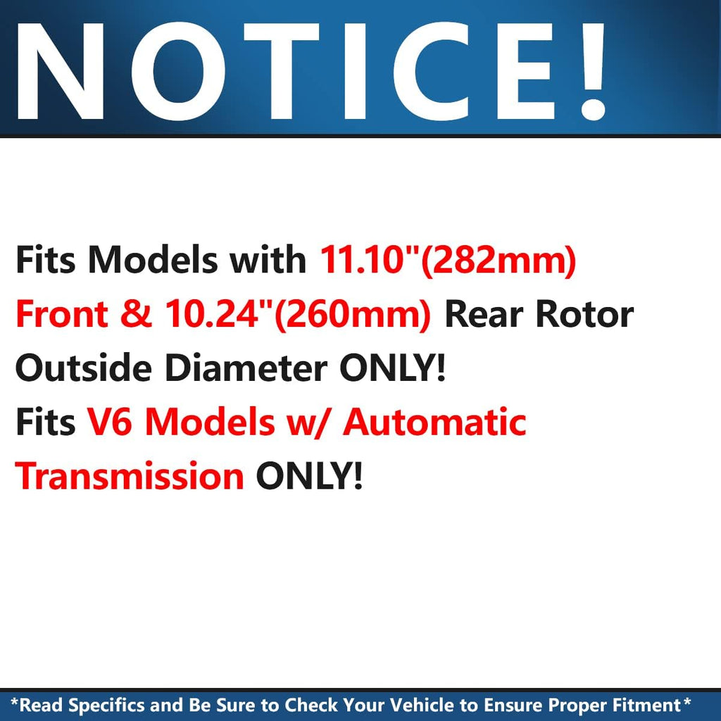 Drilled Slotted Rotors + Brake Pads Replacement for 2003-2007 Honda Accord V6 Models w/ Automatic Trans. E38122