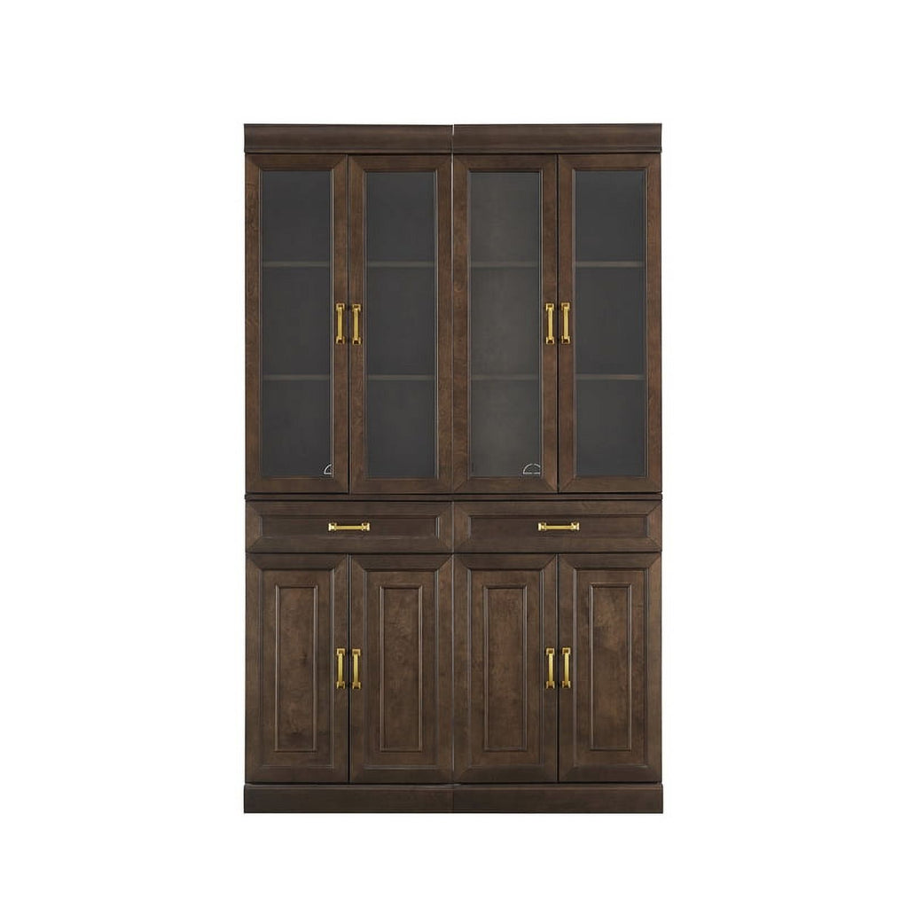 Coffee Wood Kitchen Storage Pantry Set of 2 P139