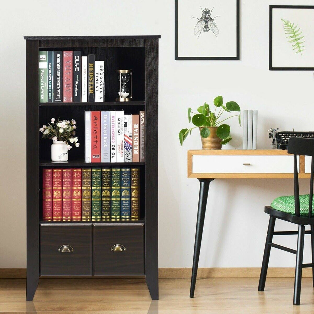 Antique Organizer Bookcase with 2 Drawers A43699