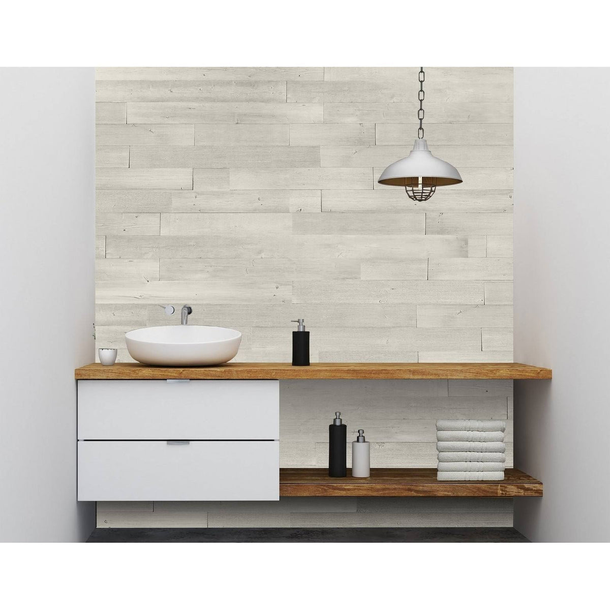 Reclaimed Peel & Stick Solid Wood Wall Paneling B3470