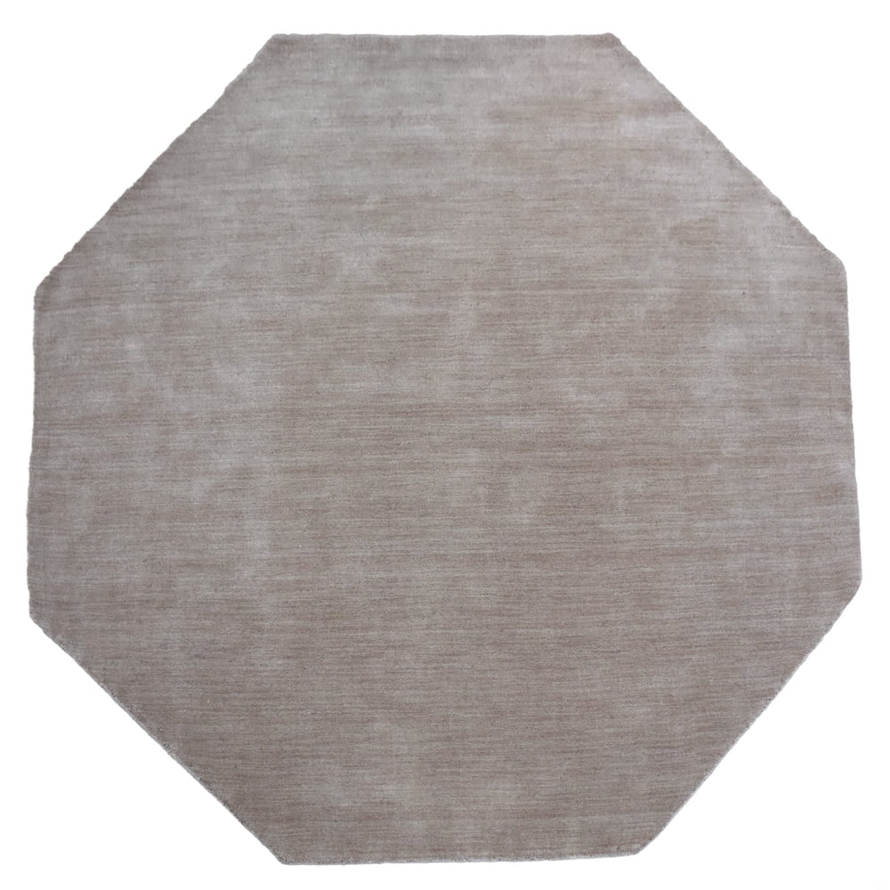 Hand Knotted Wool Area Rug, 8'x8', Octagon, Beige Y95192
