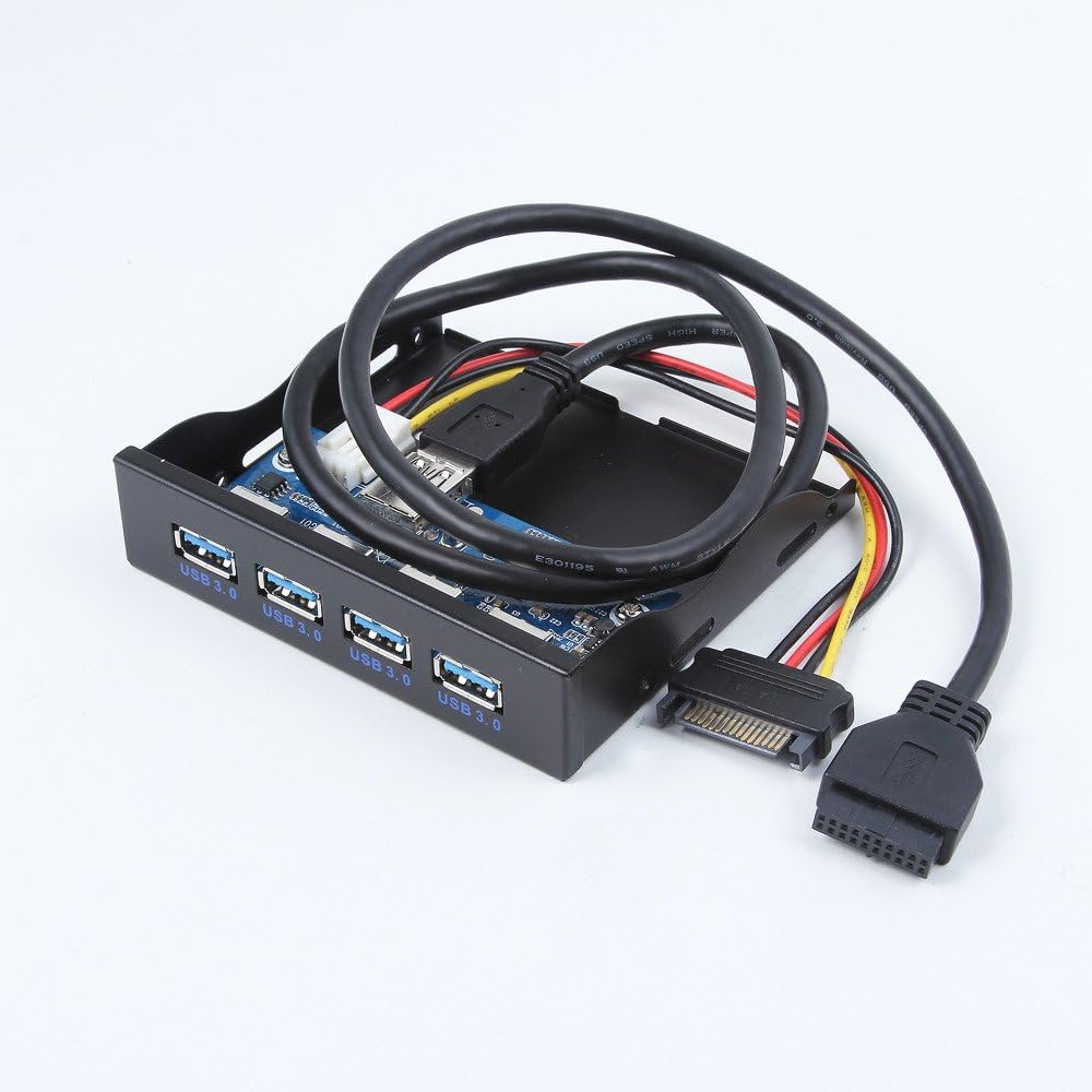 USB 3.0 4-Ports 3.5 inch Metal Front Panel USB Hub with 15 Pin SATA Power Connector H76973