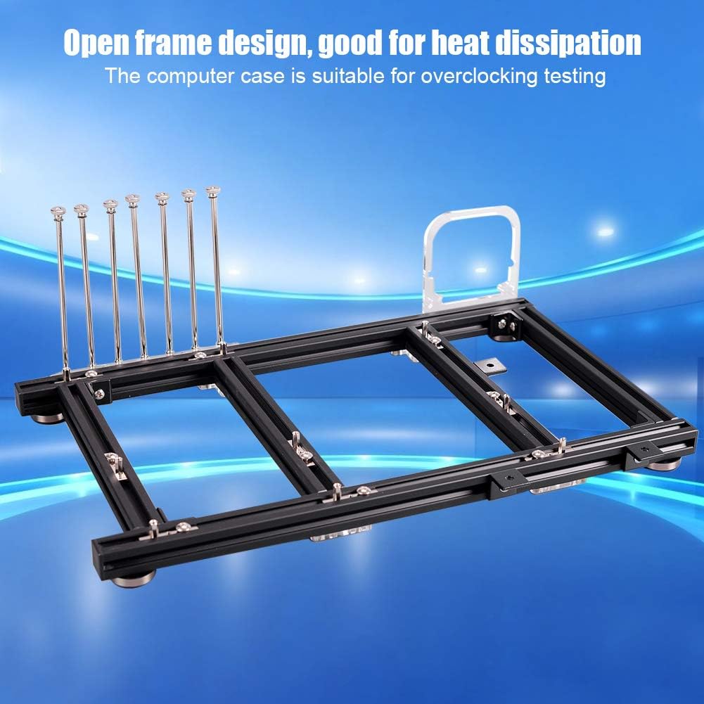 Black Aluminum Alloy ATX Open Air PC Test Bench Case H851
