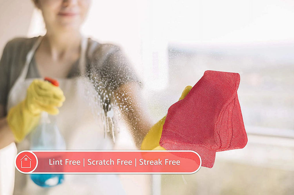 500 Pc Regenerated Cotton Multipurpose Cleaning Towels, 12 x 12 Inch, Red Y6230