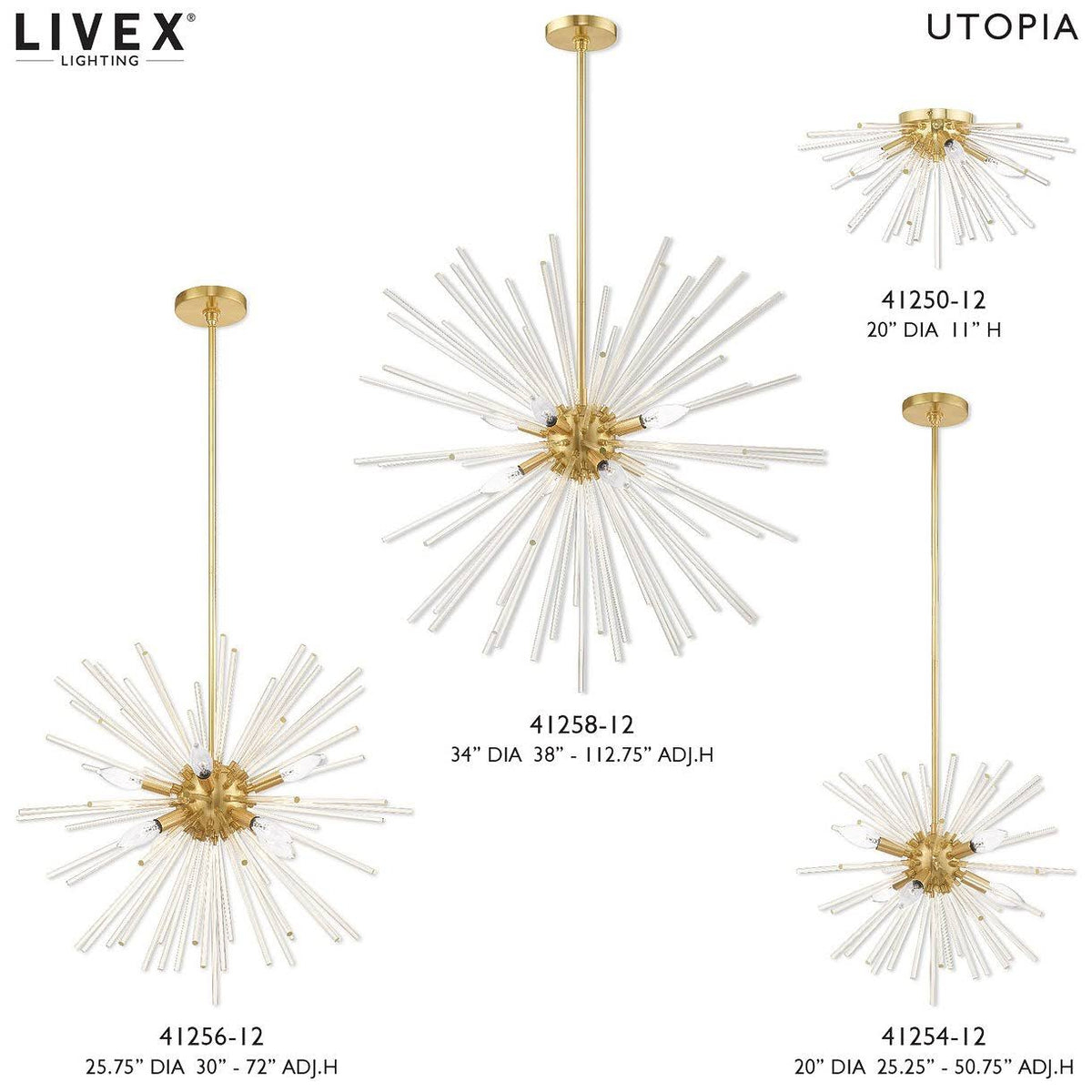 4 Light Satin Brass Ceiling Mount G720