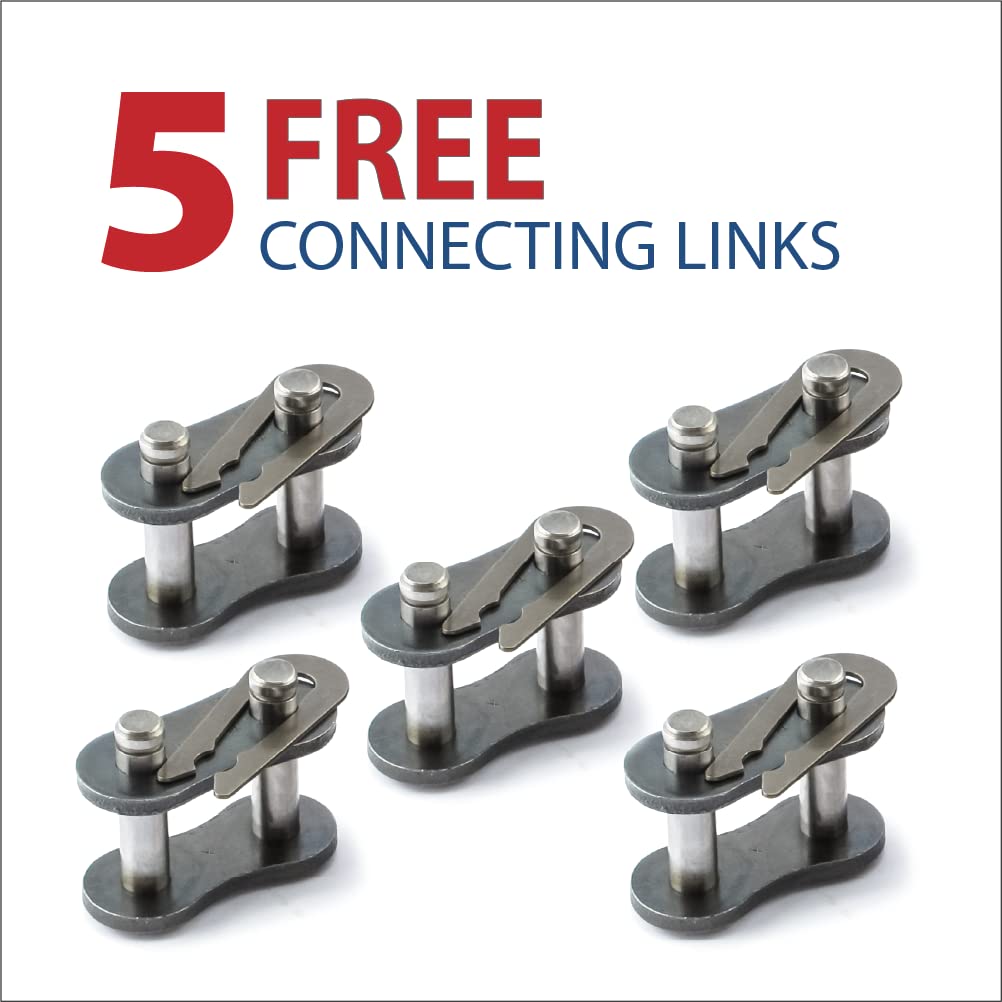 50 Feet Carbon Steel Roller Chain with Connecting Links N1026