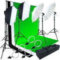 Photo Video Studio Light Kit with 3 Color Backdrops N957721