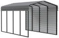 Galvanized Steel Carport Kit, 10' x 20' x 9', Charcoal E618