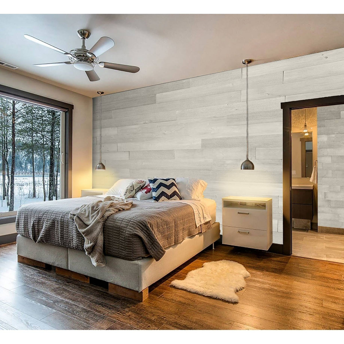 Reclaimed Peel & Stick Solid Wood Wall Paneling B3470