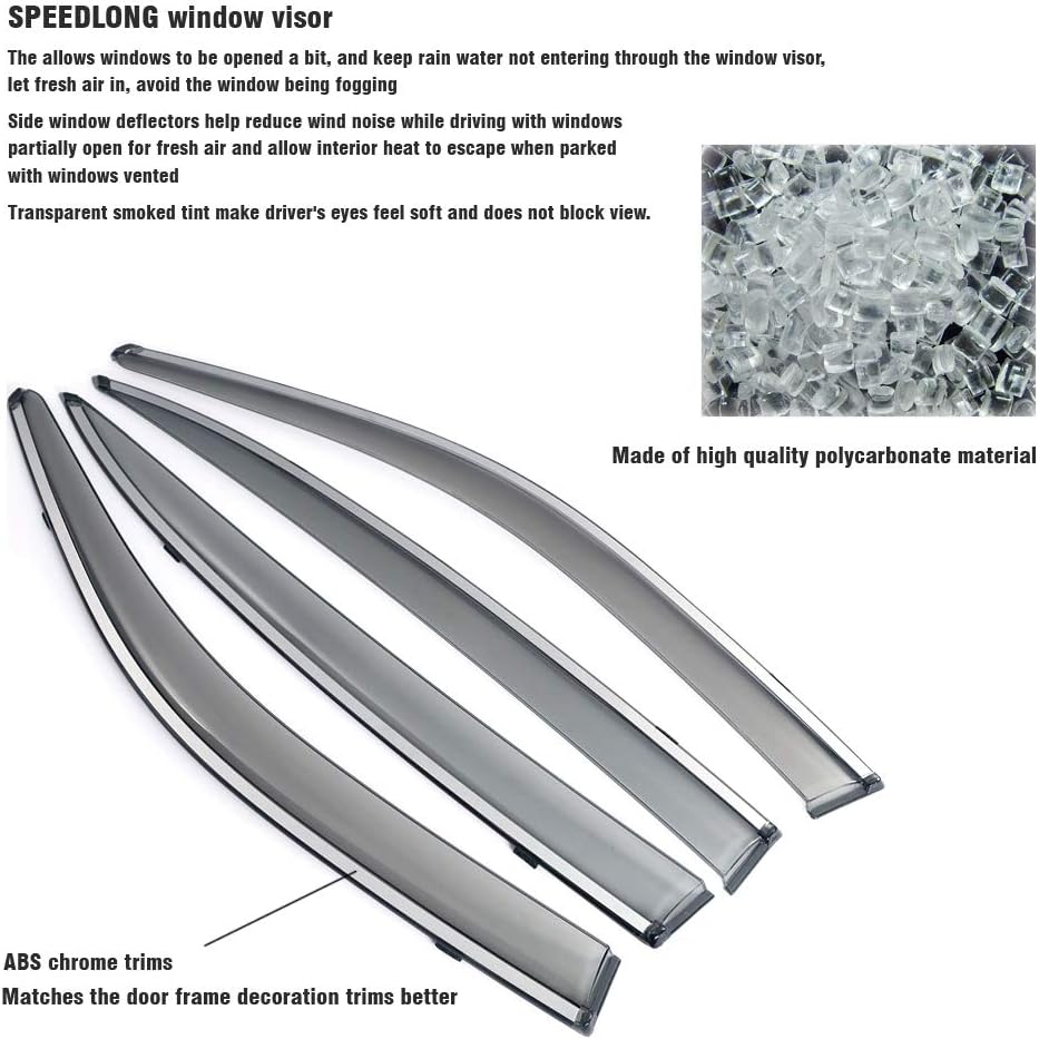 Car Window Visor Vent Shade Deflector Sun/Rain/Fog Guards Z8259