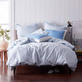 Blue Queen Cotton Percale Duvet Cover D304