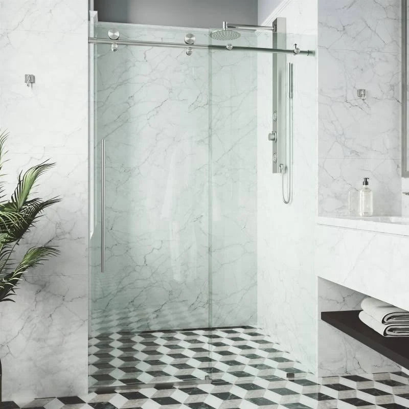 Sliding Frameless Shower Door with Clear Glass M7803
