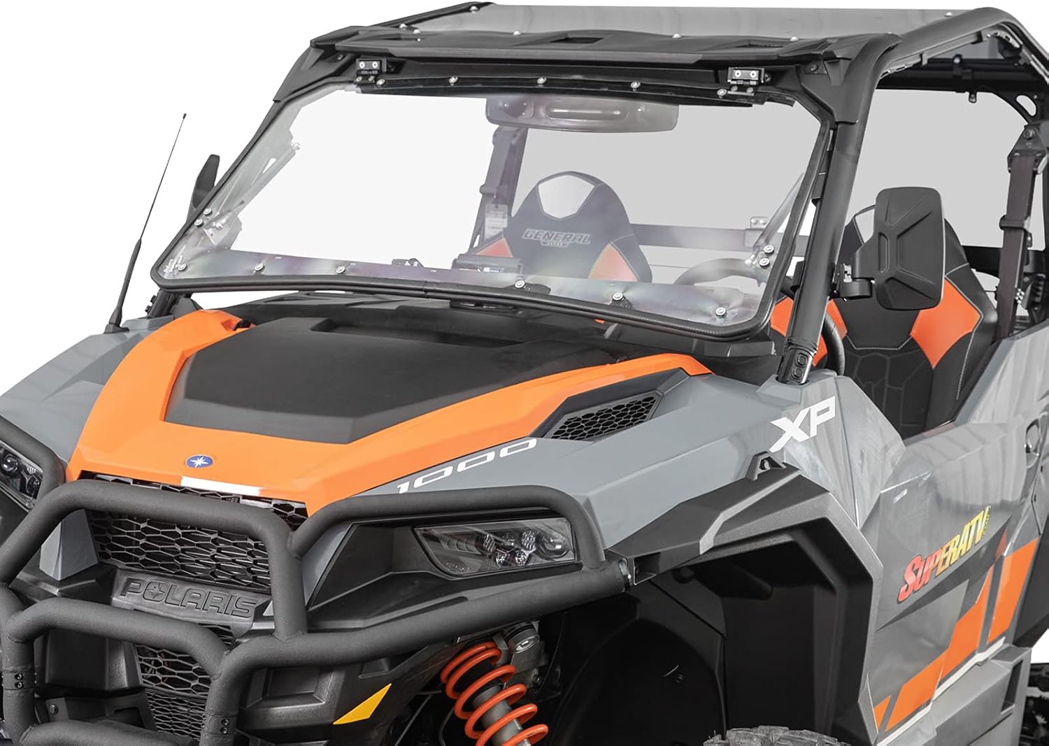 Heavy-Duty Scratch Resistant Flip Windshield, 1/4 Thick Polycarbonate J59182