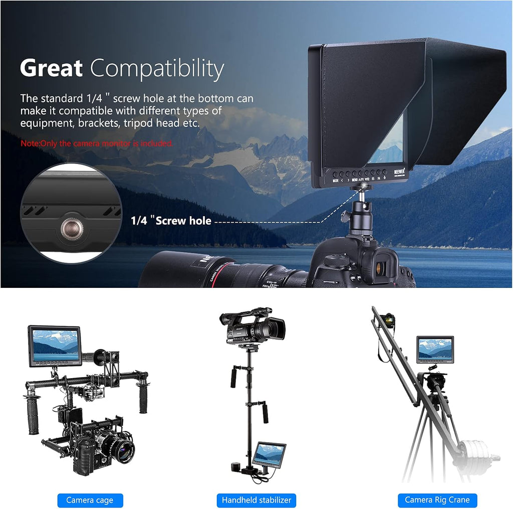 7 Inch 1280x800 4K HDMI Input Camera Field Monitor with 2600mAh Li-ion Battery Y29677