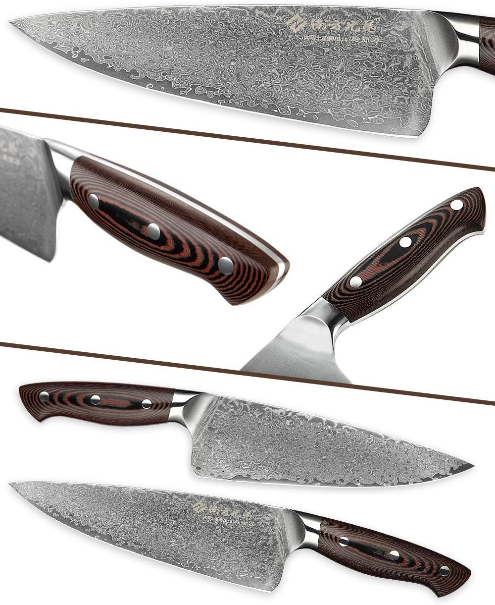 Damascus Chef Knife 8 Inch VG10 High Carbon Stainless Steel Knife Y948