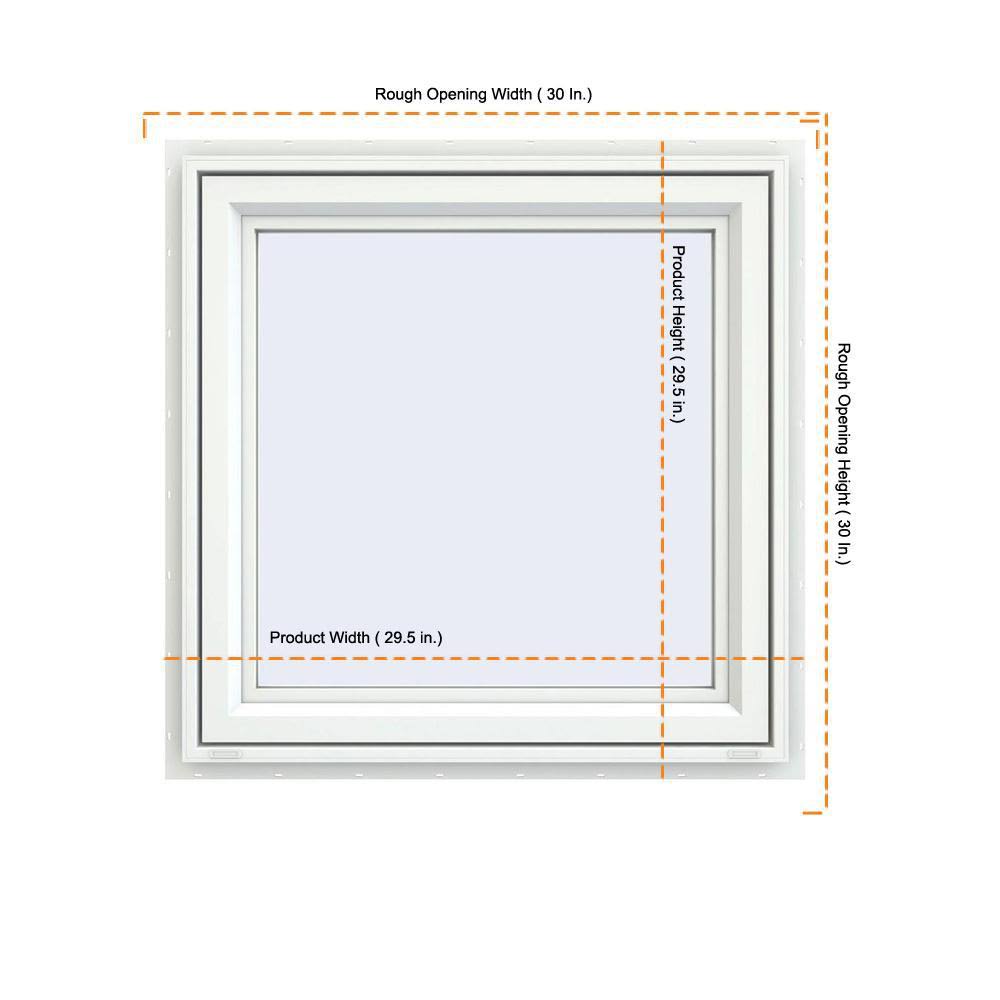 White Vinyl Casement Window with Screen W50785