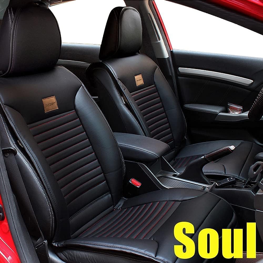 Black Faux Leather Full Set Car Seat Cover P691