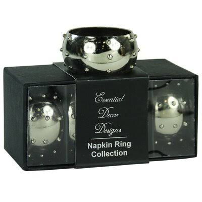 24 Pc Napkin Ring Brass Silver U72589