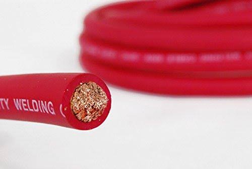 100 ft 2 Gauge AWG Copper Welding Battery Cable Red V6283