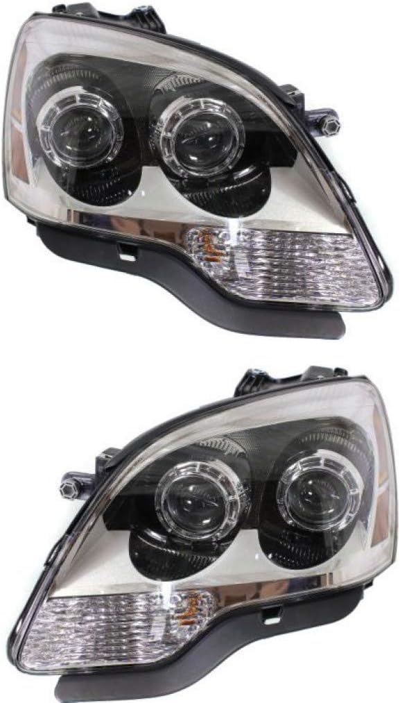 GMC Acadia Headlight 2008 09 10 11 2012 Pair w/Bulbs G2137