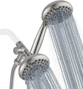 High Pressure Dual Shower Head Combo with 72 Inches Stainless Steel Hose, 3-Way Brass Diverter, Brushed Nickel, Pack of 2 B758383