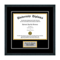 Black 3/4x22 Single Diploma Frame with Double Matting M4264