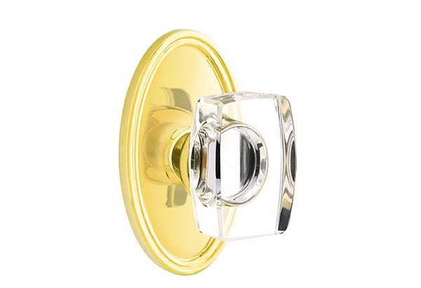 Polished Brass Crystal Knob Privacy Set L87854