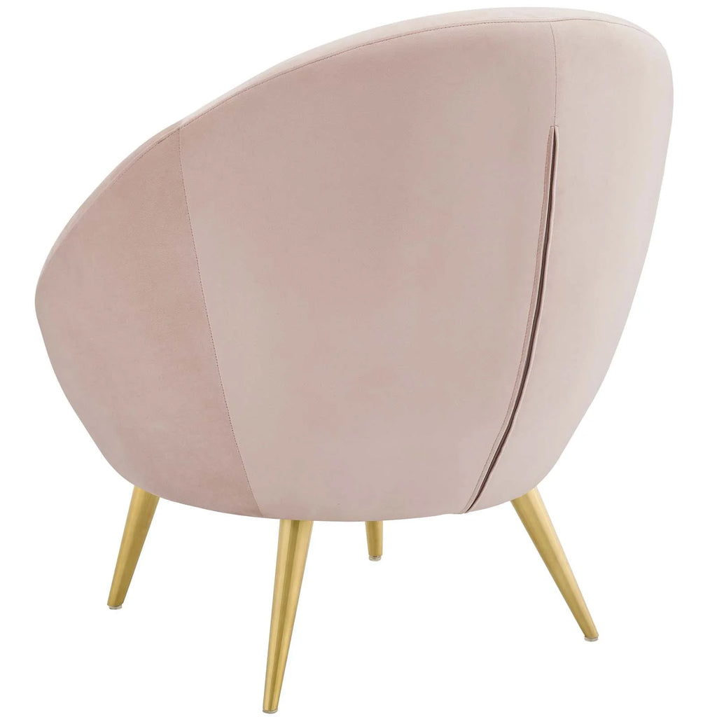 Pink Velvet Metal Steel Accent Side Chair U8668