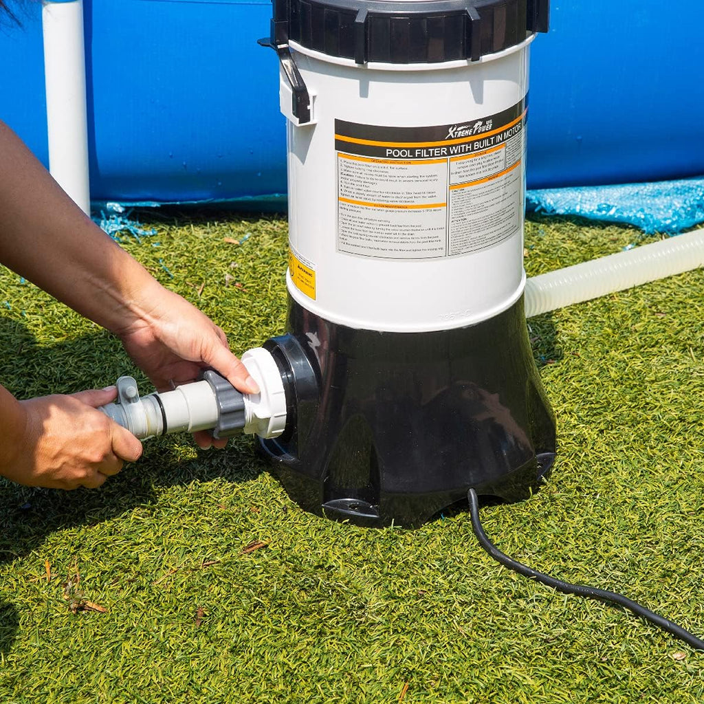 White/Black Above Ground Pool Cartridge Filter System with Pump Z276