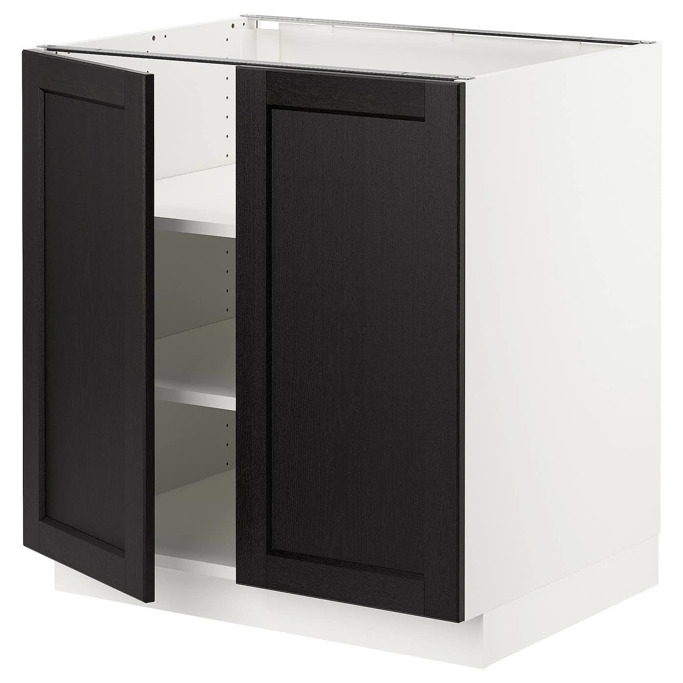 White Base Cabinet with Shelves and 2 Doors V1165