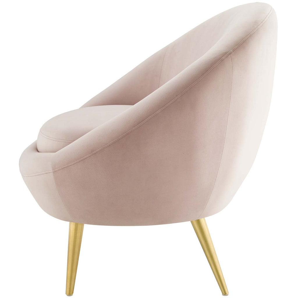 Pink Velvet Metal Steel Accent Side Chair U8668