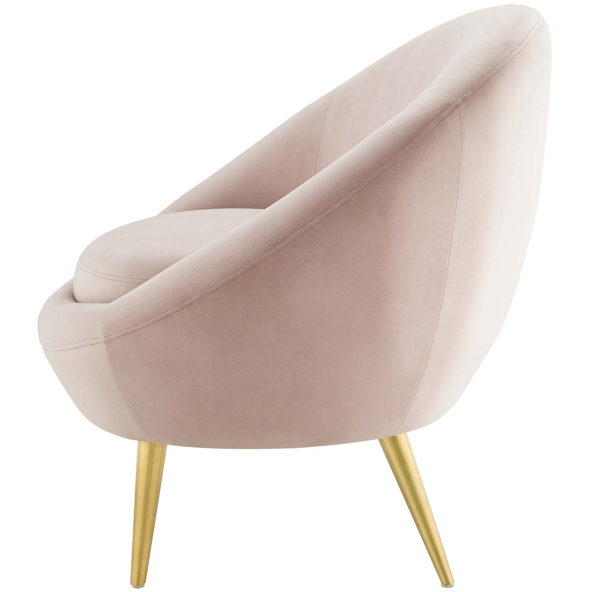 Pink Velvet Metal Steel Accent Side Chair U8668