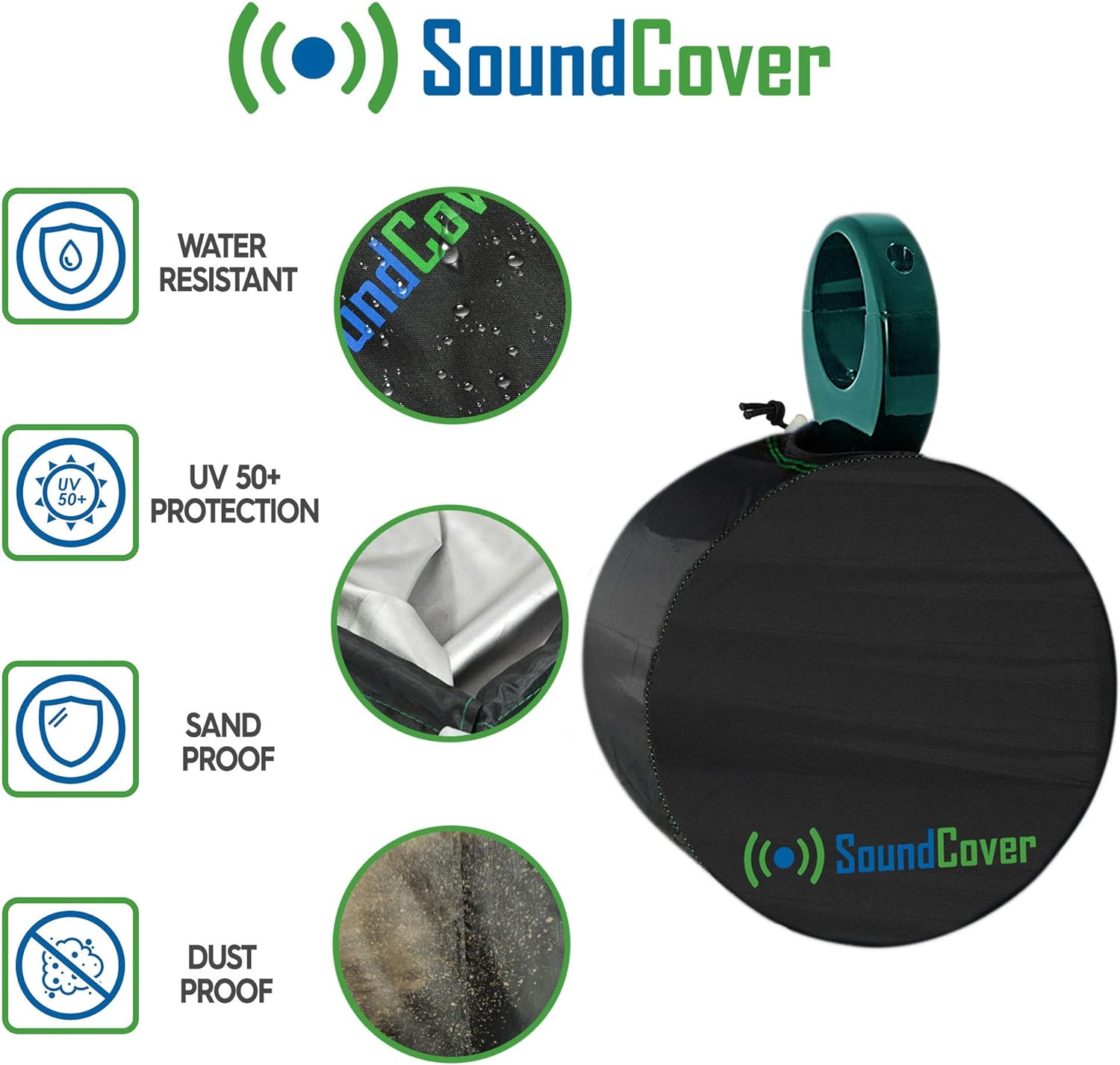Black Marine Wakeboard Tower Pod Speaker Covers, H 7.5" x W 7.5" x D 7.5" R270491