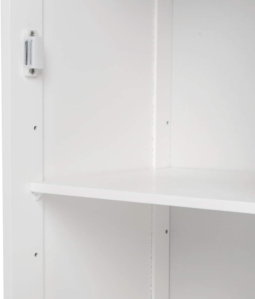 White Single Drawer Floor Cabinet with Door Storage Shelf A585