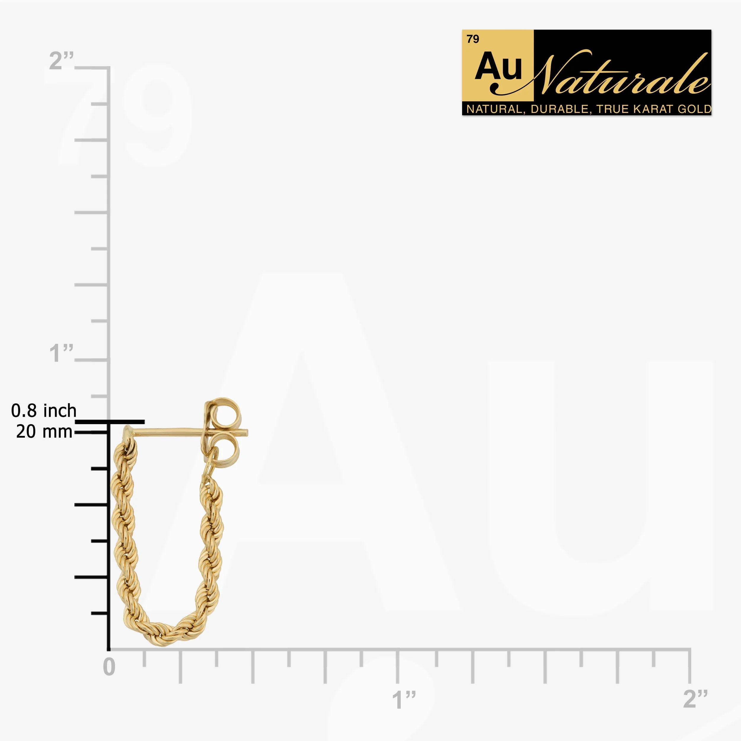10k Yellow Gold Rope Chain Earrings R458288