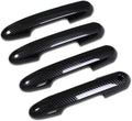 Door Handle Cover Trims ABS Carbon Fiber Black Pack of 2 W7377