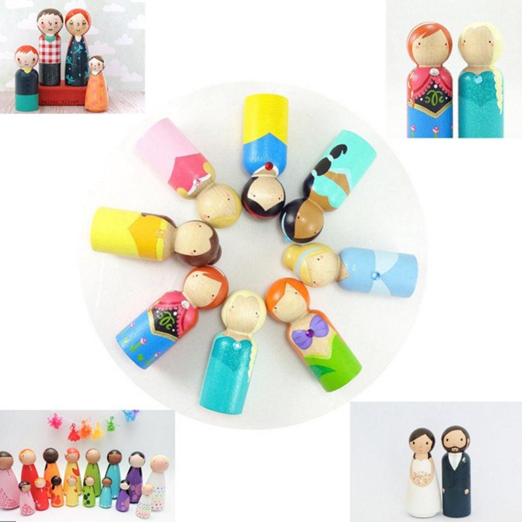 24Pcs Unpainted Wooden Peg Dolls W4012