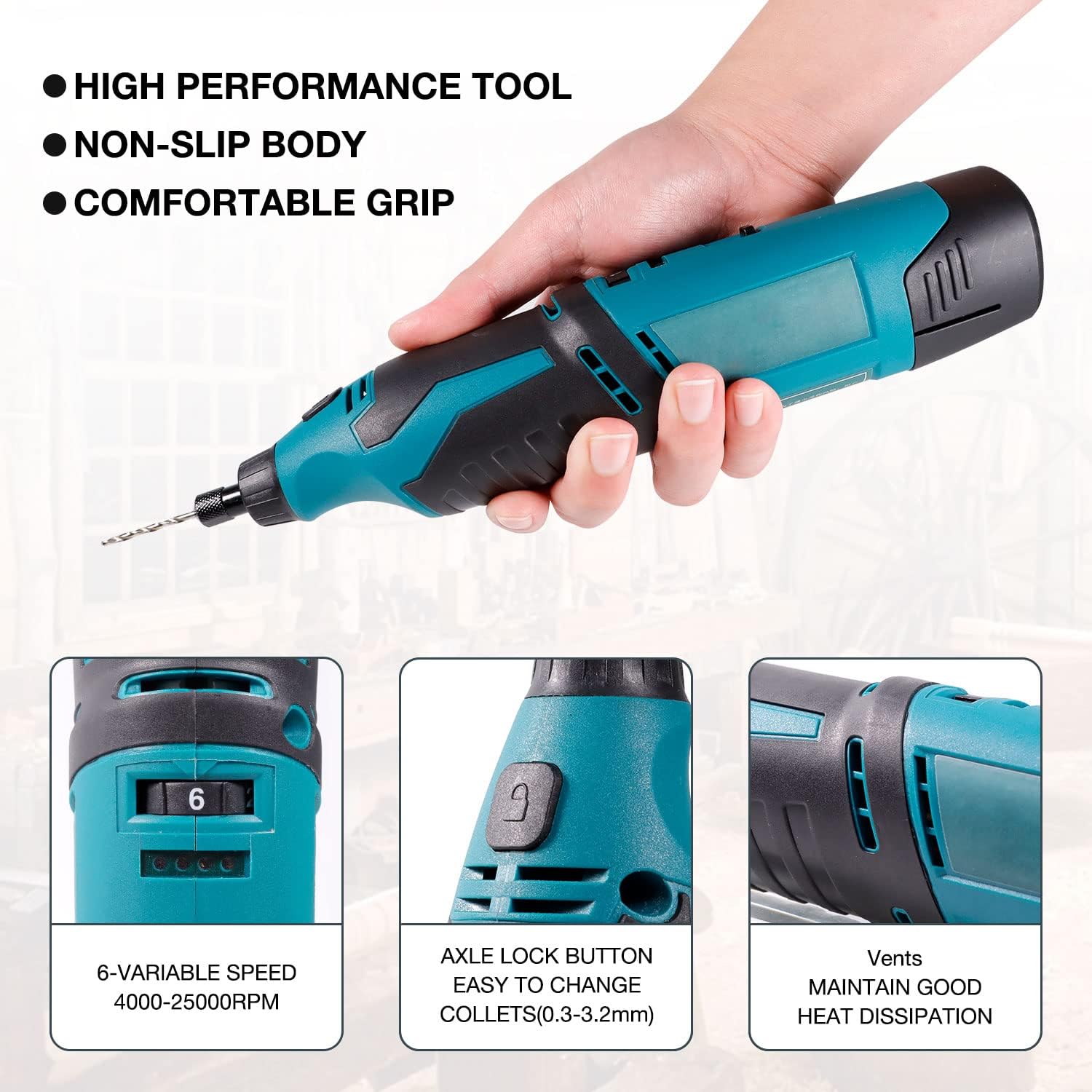Cordless Rotary Tool 93 Accessories Variable Speed Electric Drill Set 12-Volt Multi-Purpose Power Rotary Tool Kit Pack of 2 I279821
