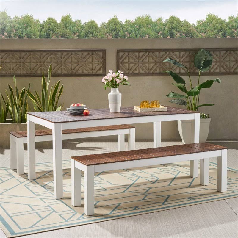 3 Piece Outdoor Acacia Wood Dining Set F20318