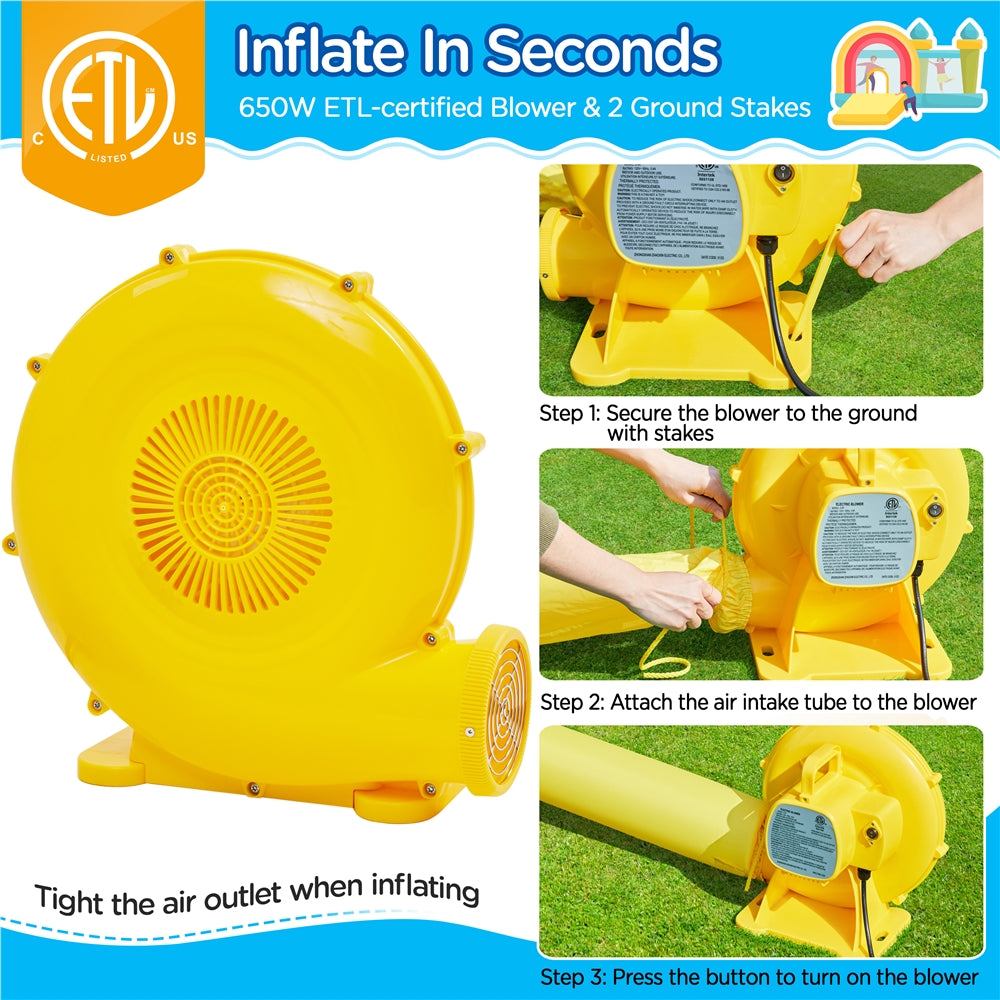 10-In-1 Inflatable Water Slide Bouncer with Blower & Storage Bag G5783