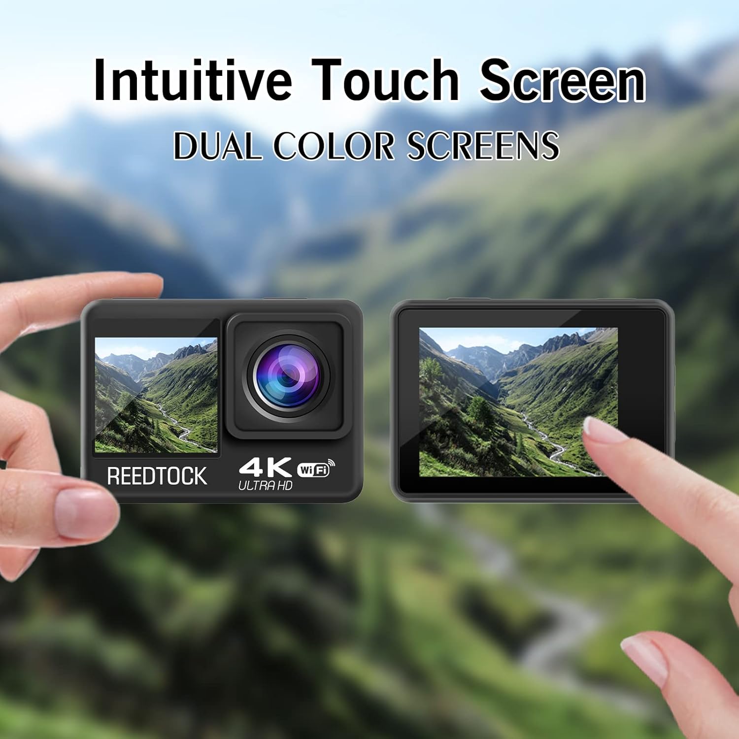 4K 24MP 2.0 Touch LCD Dual Screen Underwater Waterproof Action Camera with Remote Control EIS WiFi 4X Sports Video Recorder 2 Batteries Dual Charger Accessories Kit Pack of 2 R194